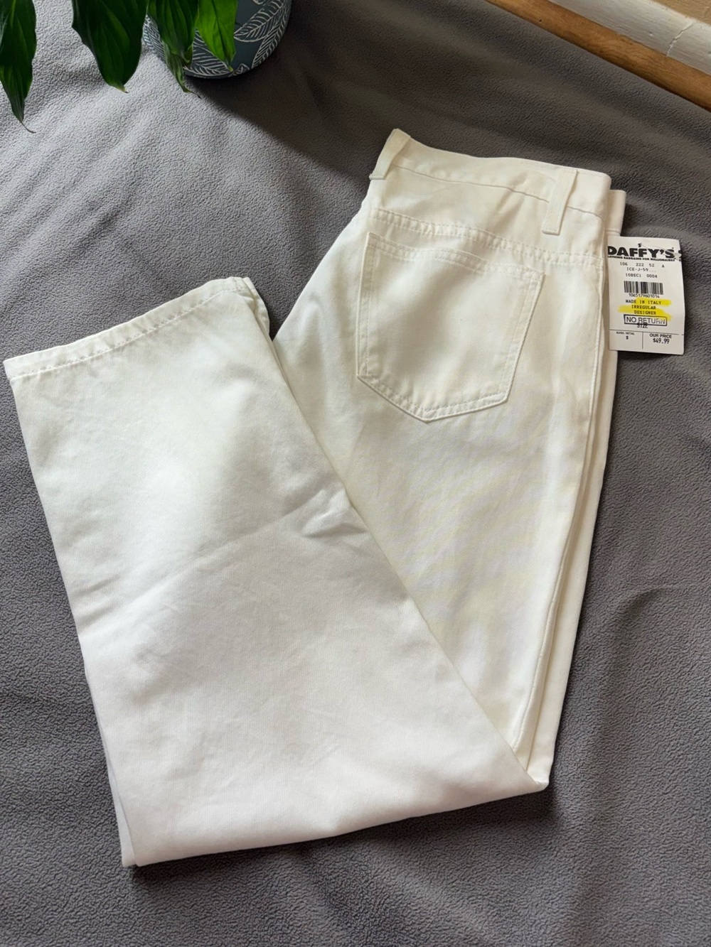 ICEBERG Vintage White Cotton Jeans Relaxed Y2K